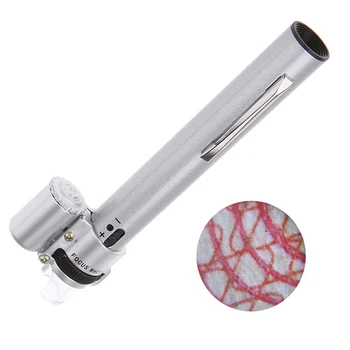 100-кратный ручной микроскоп, портативный микроскоп-ручка со светодиодной подсветкой, Многофункциональная лупа с регулируемым фокусным расстоянием, Ювелирная лупа