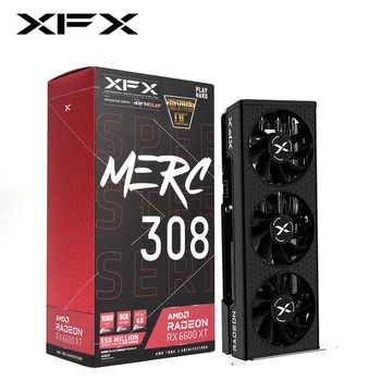 Новая видеокарта XFX RX 6600XT 6600 XT 8GB GPU AMD Radeon RX6600 RX6600XT GDDR6 128 Видеокарт Настольный ПК Компьютерная Игра Майнинг