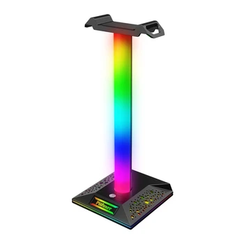 RGB Игровая подставка для наушников, двойной USB-порт, Сенсорная панель управления, подсветка, Держатель настольной игровой гарнитуры, Вешалка для аксессуаров