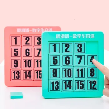 Раздвижная головоломка с цифрами Монтессори 6x6, детская математическая игрушка, настольная игра, блочный лабиринт, развивающие игрушки для логического мышления детей.