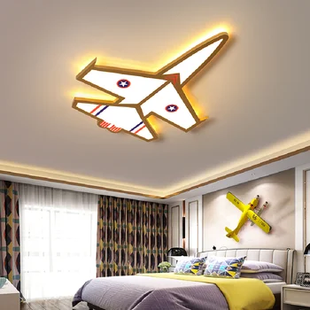 Новый креативный самолет, современные светодиодные потолочные светильники для гостиной, детской спальни, офиса, Синий Золотой пульт дистанционного управления с регулируемой яркостью