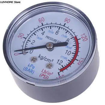 Манометр давления воздуха в барах 13 мм Резьба 1/4 BSP 0-180 фунтов на квадратный дюйм 0-12 Двойная шкала манометра для воздушного компрессора