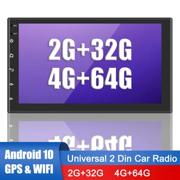 2 Din Bluetooth WIFI 7/9/10 дюймов Android 10.0 GPS FM-приемник с громкой связью Carplay MirrorLink Мультимедийный плеер Автомагнитола