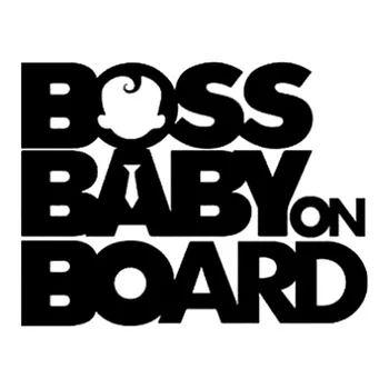 Boss Baby On Board Забавные Автомобильные Наклейки, Декоративные Наклейки Черного/Серебристого цвета для ford Stickers14cm * 10cm