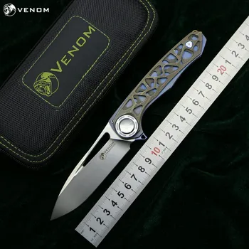 VENOM HARPOON M390 steel Titanium CF Flipper складной нож для кемпинга, охоты, выживания, карманные кухонные фруктовые ножи EDC tool