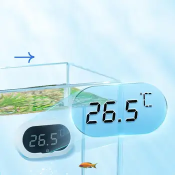 Светодиодный Цифровой Термометр, Встроенный Высокоточный Датчик Температуры в диапазоне 0-50 ° C, Термометр для Аквариума