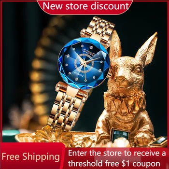 Популярный бренд Star Diamond, яркие женские водонепроницаемые часы с многослойным стеклом и твердым стальным ремешком