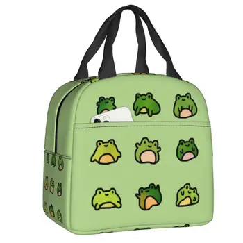 Ланч-бокс Frogs Doodle с термоохлаждением, сумка для ланча с пищевой изоляцией для женщин, детей, учебы, работы, пикника, переносной контейнер-тоут
