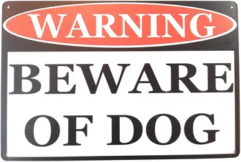 Предупреждение: Остерегайтесь жестяной таблички с собакой, предупреждающий знак, Знак животного, наружный декор Идеально подходит для владельцев собак