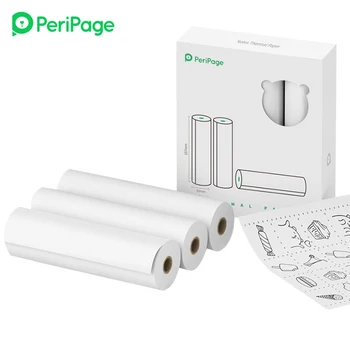 PeriPage 3 рулона Самоклеящейся Термобумаги 107x30 мм для печати Стикеров Без BPA для принтера PeriPage A9 Max /A9s Max