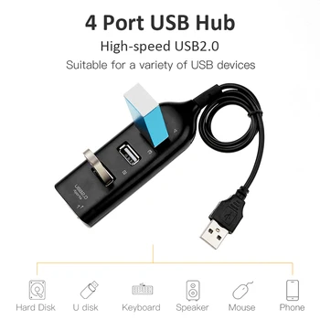 5 Мбит/с 4-портовый адаптер-разветвитель USB-концентратор Высокоскоростной расширитель мощности с несколькими USB 2.0