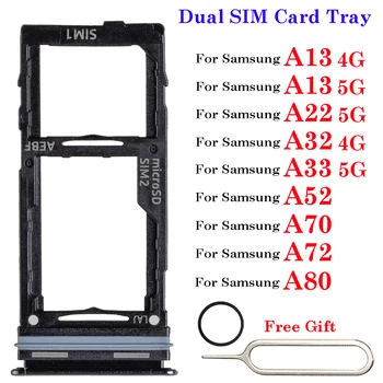 Лоток для Держателя двух SIM-карт SD Micro Nano Гнездо Адаптера SIM-карты Слот Для Чипа Samsung Galaxy A13 A22 A32 A33 A52 A70 A72 A80