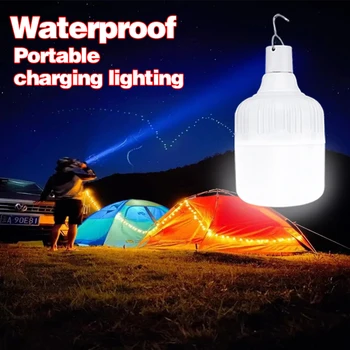 Портативная лампа для палатки, аккумуляторный фонарь, барбекю, кемпинговая лампа, наружная лампа, USB, светодиодные аварийные огни для патио, крыльца, сада.