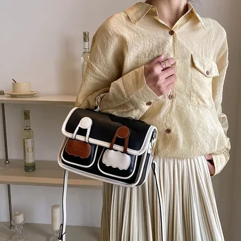 Сумка-мессенджер в стиле ретро, нишевый дизайн, женская новинка 2023 года, модная цветная переносная сумка Cambridge, многослойная карманная сумка через плечо