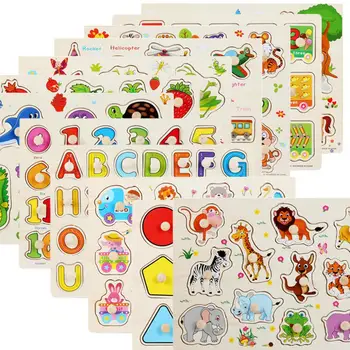 детские развивающие игрушки для детей раннего возраста 30 см, деревянная игрушка-головоломка для детского обучения алфавиту и цифрам, обучающая детская деревянная игрушка