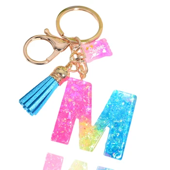 Милые брелки с буквами алфавита от АдоЯ со сладкими квадратными подвесками в виде конфет для женщин, модные аксессуары для ключей, брелок для ключей, кольцо для ключей