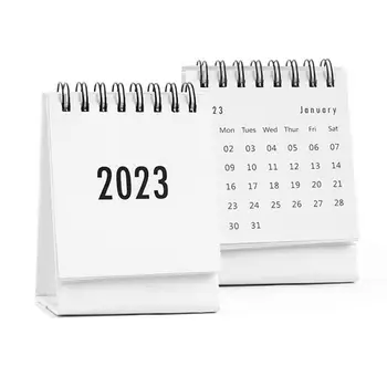 Привлекательный мини-календарь Экологичный настольный календарь с плавным перелистыванием страниц, Рекордная дата 2023 года, настольный календарь с откидной крышкой