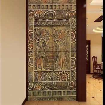 beibehang Custom living древнеегипетская культура ресторан роспись дверей гостиной обои для украшения дома