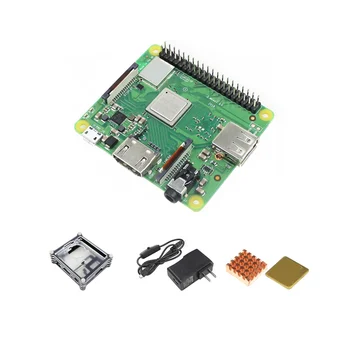 Для Raspberry Pi 3A + BCM2837B0 512 МБ SDRAM WiFi + BT Плата разработки программирования на Python + Чехол + Радиатор + Комплект питания EU Plug