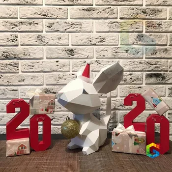 33 см 3D Бумажная модель мыши Животное Papercraft DIY Стерео Оригами Украшение гостиной взрослые Поделки Детские Развивающие игрушки