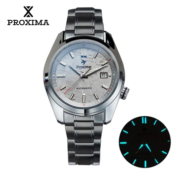 Proxima 42 мм Роскошные мужские часы с метеоритным циферблатом PT5000 SW200 Автоматические механические деловые наручные часы Sapphire BGW9 Luminous