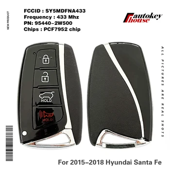 Вторичный Рынок 4-Кнопочный Смарт-Ключ Для Hyundai SantaFe 2015-2018 Пульты Дистанционного управления CN020226 433 МГц PCF7952 95440-B8100 95440-2W500 SY5MDFNA433