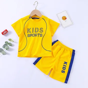 Детский костюм с короткими рукавами, спортивная одежда для мальчиков, Быстросохнущая детская одежда, летний комплект детской одежды