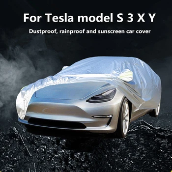 Для Tesla Модель 3 X Y S Ткань Оксфорд Водонепроницаемая всепогодная защита от солнца, ультрафиолета и дождя Чехол для автомобиля Four Seasons