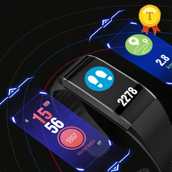 2019 большой цветной экран Bluetooth Смарт-спортивный браслет, монитор артериального давления, водонепроницаемый фитнес-трекер IP67 для iphone 8