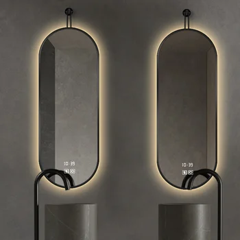 Зеркало для ванной комнаты со светодиодной подсветкой для душа, овальное Элегантное настенное зеркало для ванной, умные зеркала с подсветкой Nordic Spiegel Аксессуары для ванной комнаты
