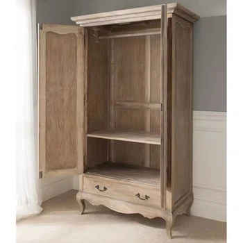 Шкаф из массива дуба, французский ретро-высококачественный четырехдверный Простой шкаф, спальня в американском европейском стиле, двухдверный шкаф