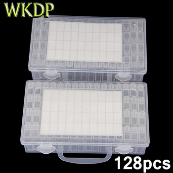 WKDP Прозрачная Пластиковая Коробка Для Хранения 5D DIY Алмазной Живописи Аксессуары Для Вышивания Moasic Инструменты С Наклейками 128 шт.