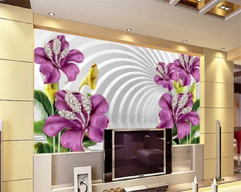 Обои на заказ современный минималистичный 3D трехмерный модный цветок роскошная гостиная ТВ фон настенная роспись домашнего декора
