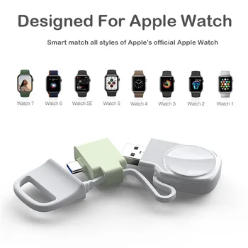 Новое Беспроводное Магнитное Зарядное Устройство для смарт-часов Apple Watch 2 в 1 с USB-портом Type-C, Портативное Быстрое Зарядное Устройство Для iWatch 8 7 6 5 4 3 2