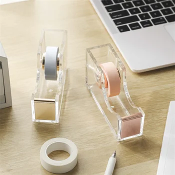 Диспенсер для клейкой ленты, акриловый прозрачный клей, портативный прочный канцелярский держатель в стиле Instagram для школьного офиса, домашнего стола