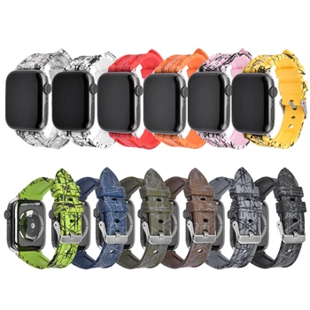 Резиновый Силиконовый Ремешок Для Apple Watch Band 44 мм 42 мм 40 мм 38 мм Сменные Браслеты iWatch Series SE 6 5 4 3 Аксессуары