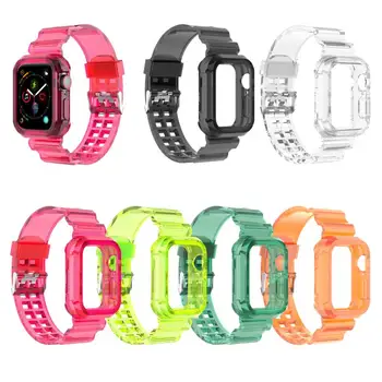 Прозрачные ремешки для смарт-часов Apple Watch 6 12 цветов, ТПУ, прозрачный ремешок для смарт-часов Iwatch SE, ремешок для часов Glacier One