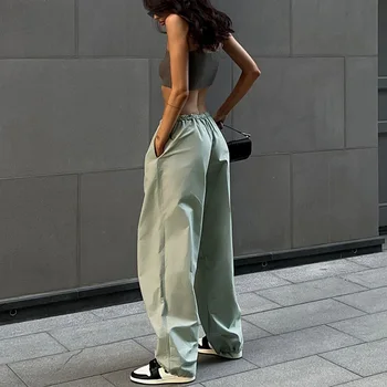 Комбинезон для отдыха с завязками на талии в европейском и американском уличном стиле, модные женские простые свободные брюки