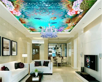 beibehang Пользовательские модные обои мечты 3D подводный мир морской музей потолочный фон papel de parede обои для стен 3 d