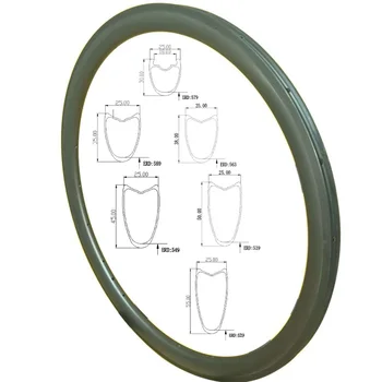 Карбоновые диски для шоссейных велосипедов V Образный тормоз Глубиной 30 35 38 45 50 55 60 мм Бескамерные велосипедные диски с базальтовой поверхностью