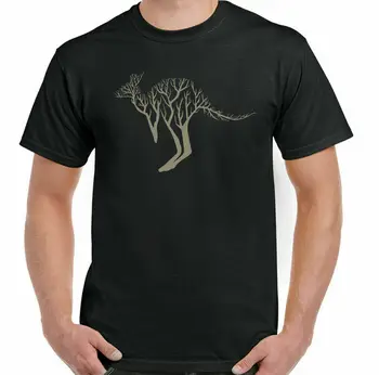 Футболка с изображением кенгуру, Дерево, мужская Современная среда обитания животных, Австралия, лучший подарок, винтажные повседневные топы для мальчиков, крутые мужские футболки