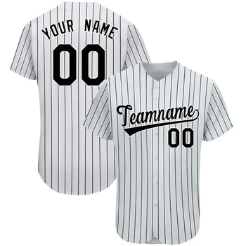 Настраиваемая бейсбольная майка с принтом личного имени команды, бейсбольная футболка с номером в полоску Для мужчин / Женщин / детей