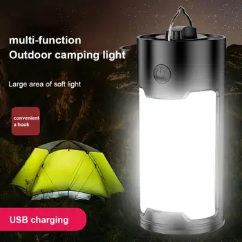Портативный уличный фонарь для кемпинга, солнечная USB-зарядка, аварийное освещение, лампа для палатки, фонарик для рыбалки, водонепроницаемый фонарик