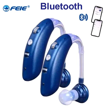Перезаряжаемый слуховой аппарат Mini Bluetooth, Цифровые слуховые аппараты, Усилитель звука с регулируемым тоном, Портативный слуховой аппарат для глухих пожилых людей.