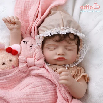 ADFO 51 см Куклы Bebe Reborn, Спящая Розали с укоренившимися ресницами, Реалистичная Виниловая кукла для новорожденных, Рождественский подарок для детей