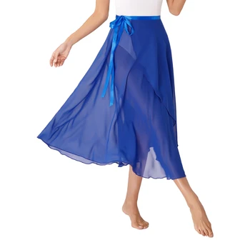 Женская шифоновая струящаяся юбка на шнуровке, балетный костюм для современных танцев, Летние однотонные миди-юбки в стиле бохо с высокой талией, Элегантные