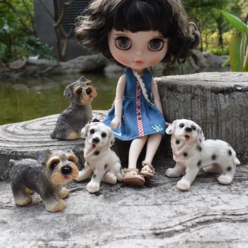 Миниатюрный кукольный домик Мини-шнауцер Далматин Модель собаки для 1/6 Blyth Pullip Аксессуары для кукол Azone