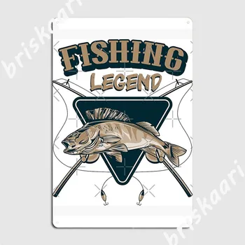 Плакат с легендой рыбалки, Металлическая табличка, дизайн клубной кухни, настенный декор, Жестяная вывеска, плакат