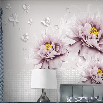 wellyu Индивидуальные обои 3d стерео цветочный фон цветок пиона новая китайская декоративная живопись простые абстрактные обои