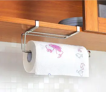 Держатель крючка на дверце кухонного шкафа из нержавеющей стали, держатель для кухонных салфеток, Подвесной держатель для туалетной бумаги в ванной, Вешалка для полотенец